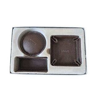 Roots Dark Brown Leather Office Set
